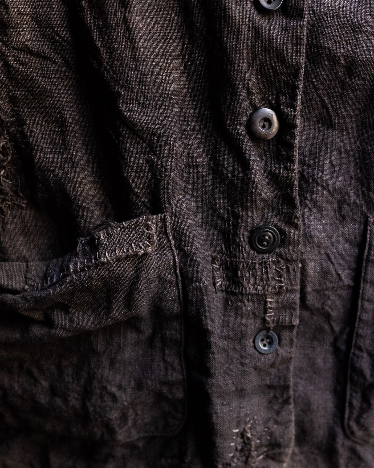 Men's Hand Dyed Linen Vest BORO. Dark Grey Linen Vest Etsy