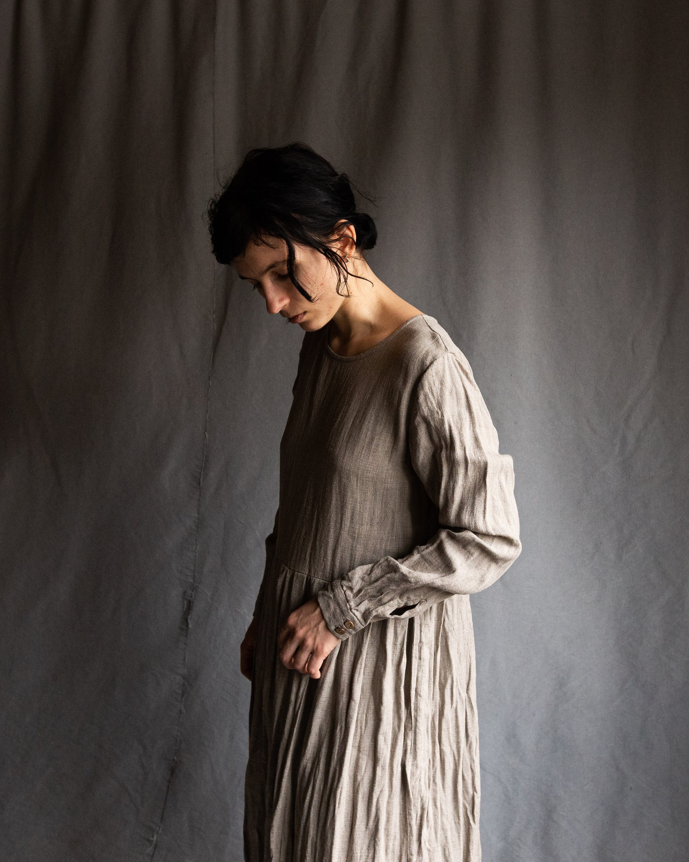 Natural Grey Linen Dress VIRGINIA. Linen Women's Clothing - Etsy