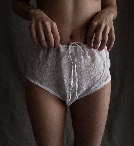 XS Size Linen Vintage Style Panties JANUARY. Linen Briefs