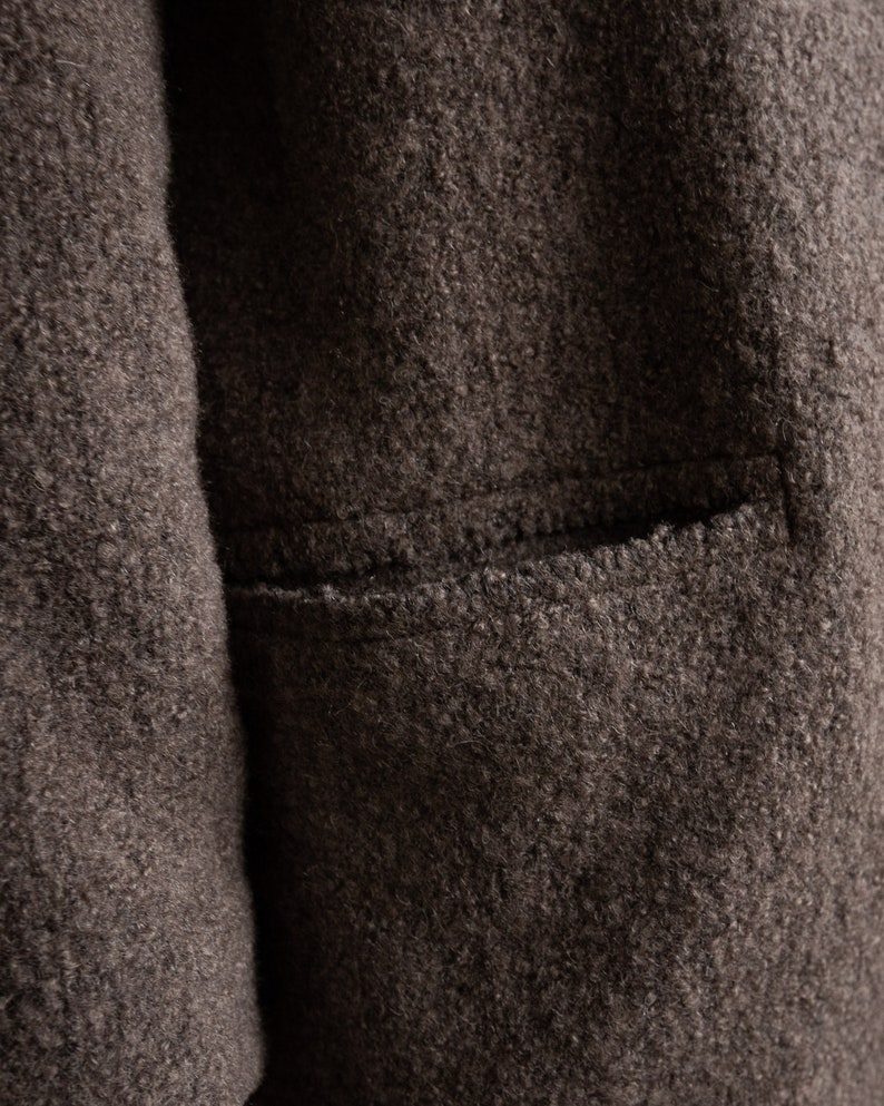 Brown Woolen Mens Coat TAIGA. Natural Wool Coat Trench Jacket - Etsy