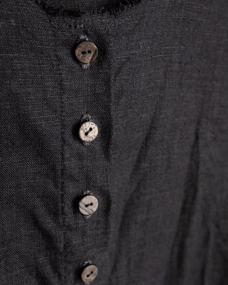 Men's Black Linen Shirt SALT. Linen Mens Clothing Vintage - Etsy