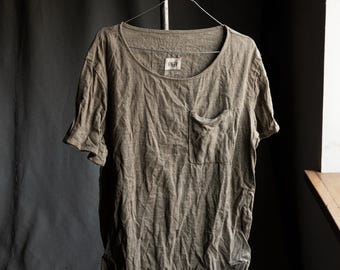 Men's t-shirt INK, papyrus heavy textured linen