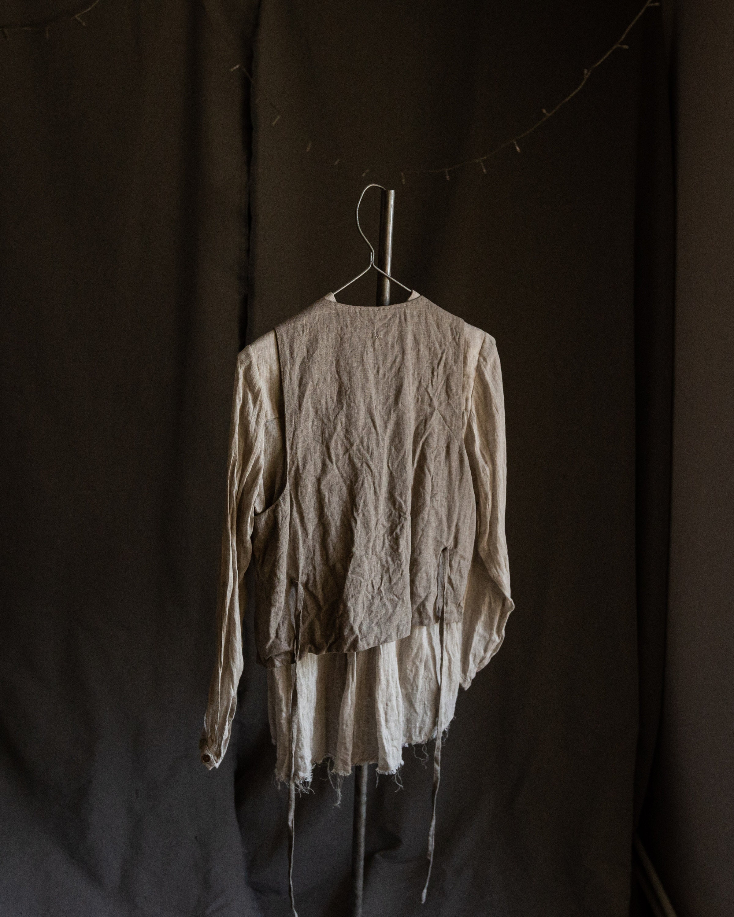 Womens Natural Grey Linen Waistcoat MILL. Linen Vest Vintage Etsy