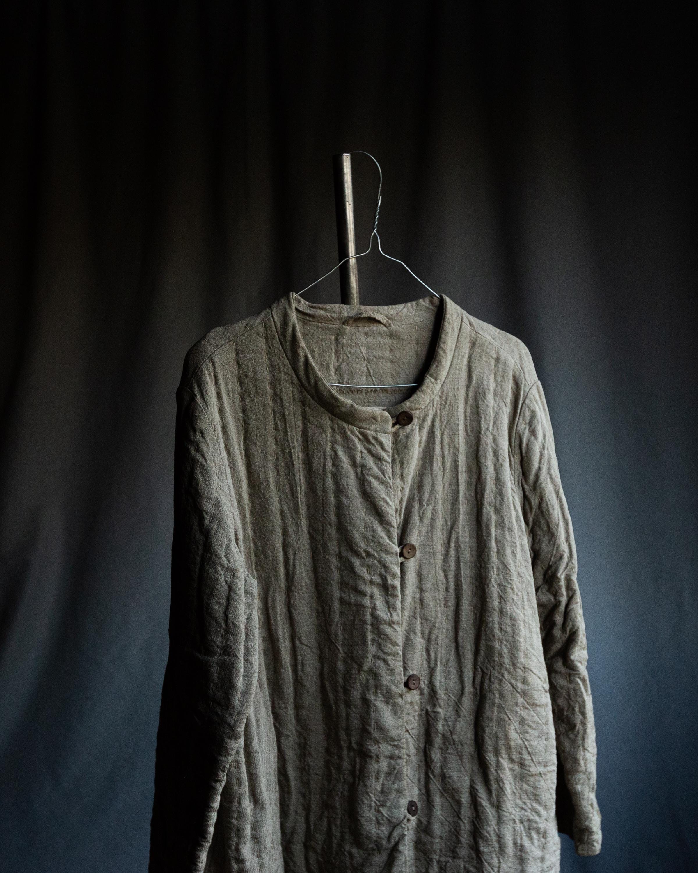 ジャケット・アウター CoiWIRROW / Banboo linen  over coat Men's Linen Quilted Jacket ORIGIN. Grey Sand Linen Hand