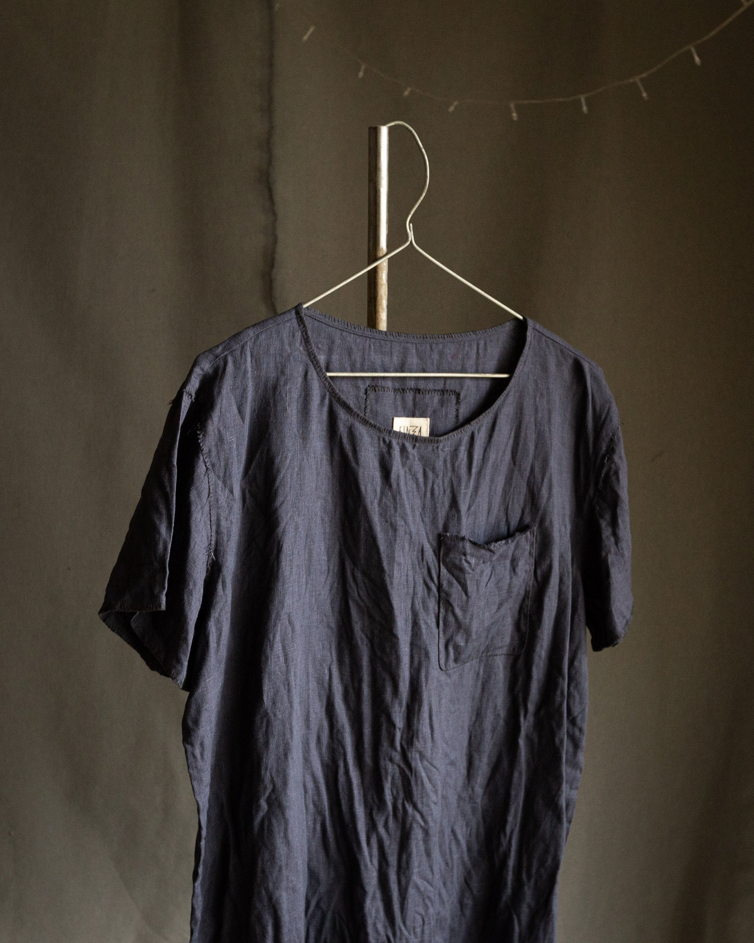Mens Linen Tshirt INK. Men's Linen Clothing Grey Blue Etsy