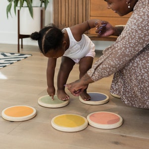 Kids Wooden Stepping Stones - Ages 1+  - Builds Balance & Coordination