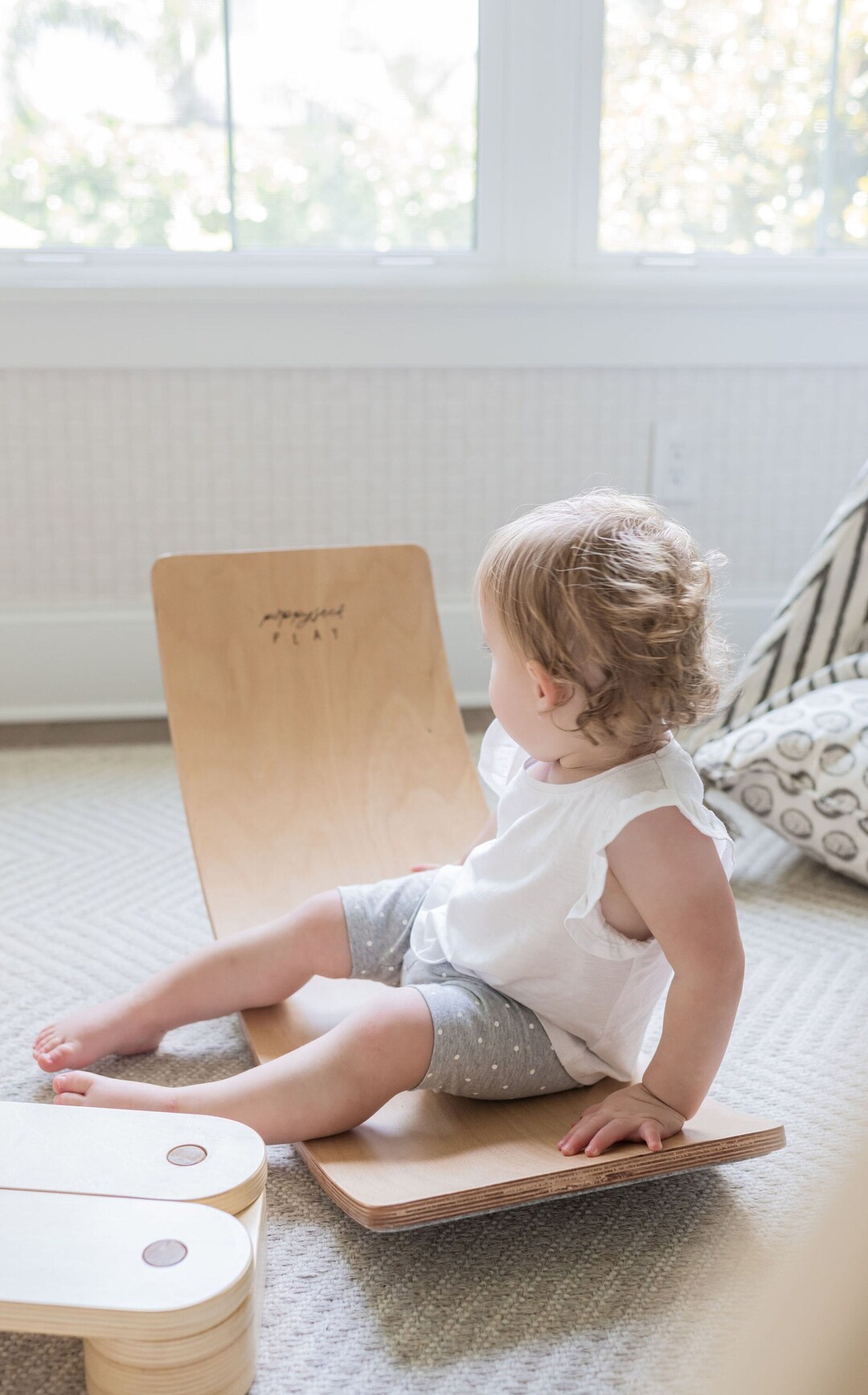 Wood Montessori Balance Board Modern Gender Neutral Toddler Etsy