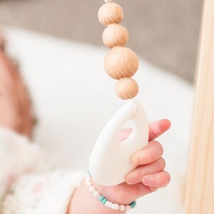 Wooden Baby Play Gym Set – Newborn Toys, Montessori Sensory Gym with Mat image 11