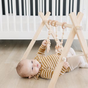 Baby Toys Montessori Toys Baby Play Gym Sensory Toy Modern Nursery Wooden Baby Gym Gender Reveal Gift Newborn Months Baby Gift Wood