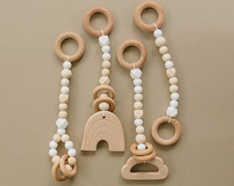 White Baby Play Gym Toys - Wooden Baby Gym Toys - Wooden Play Gym Toys