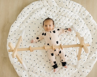 Large Round Baby Play Mat, Quilted Cotton Blend, 43 inch