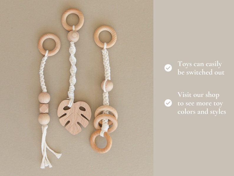 Wooden Baby Gym with Macrame Toys Macrame Crochet Sensory Etsy