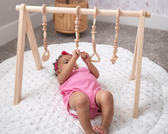 Montessori Baby Gym – Wooden Sensory Play Gym, Safe & Non-Toxic