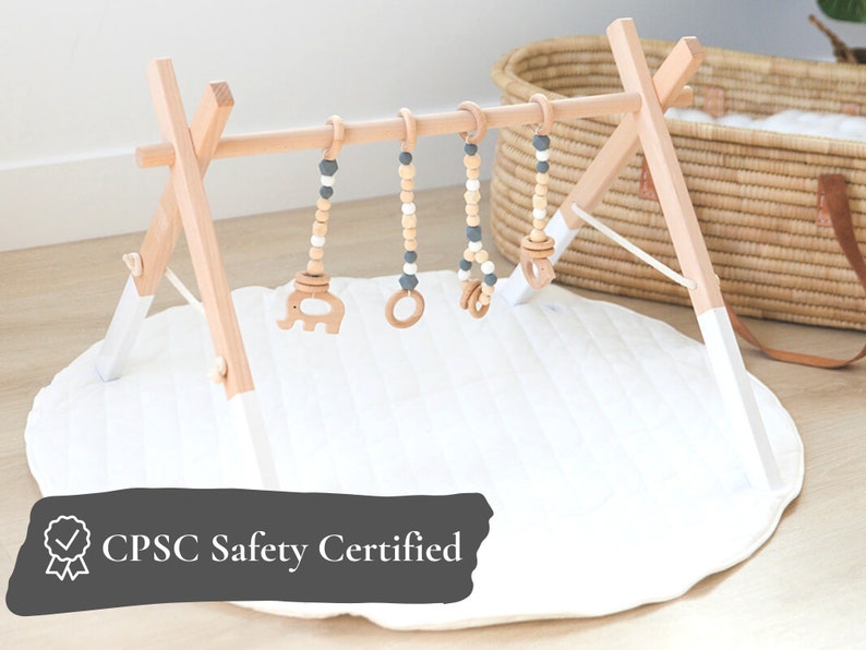 wooden baby play gym