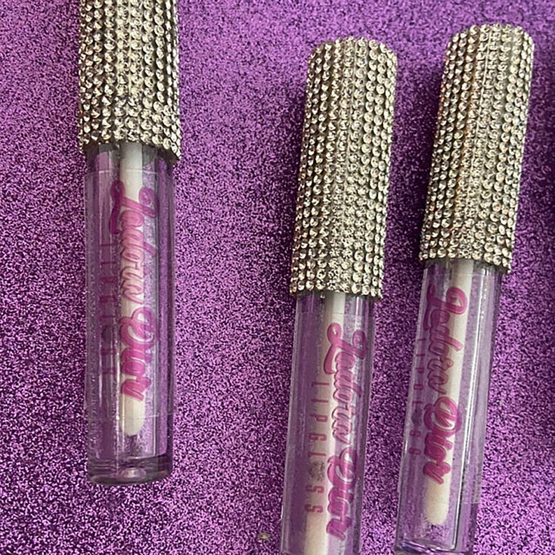 Lip Gloss Wand Sample 10ml Gold Rhinestone Lip Gloss Wands Etsy