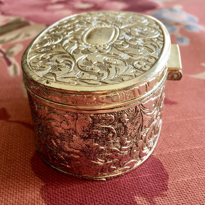 Vintage Silver Plated Jewelry Box Oval Trinket Box Etsy
