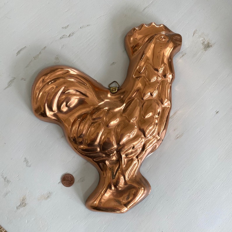 Vintage Copper Chicken Hen Rooster Mold with Tin or Nickel Etsy