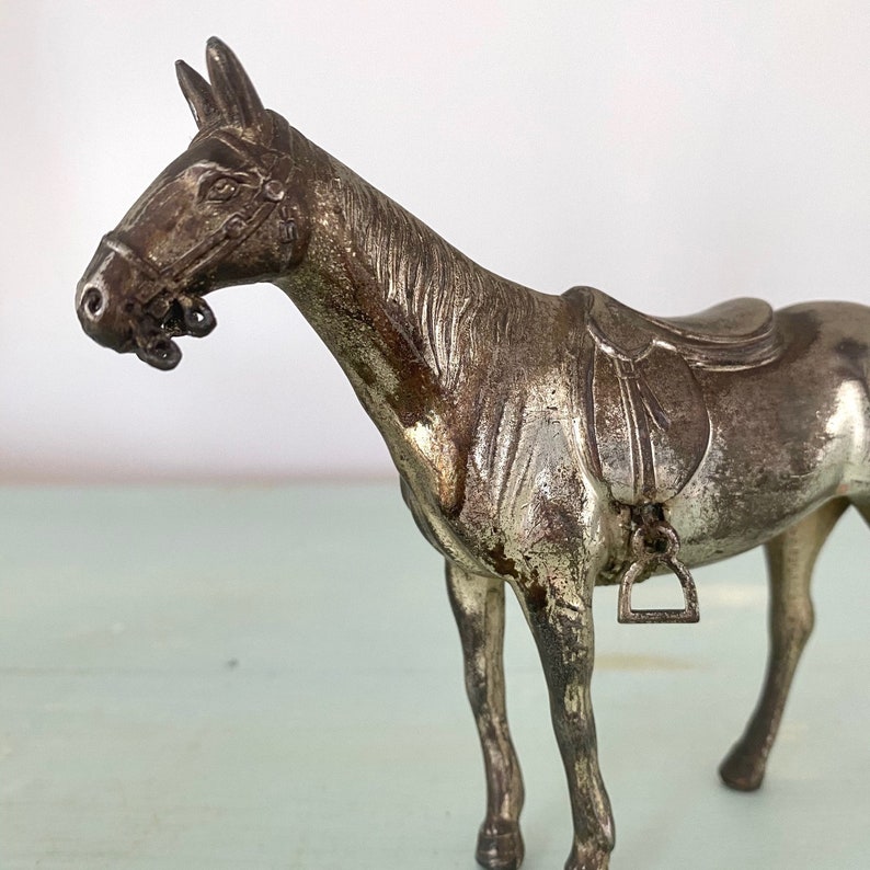 Vintage Silvertone Metal Horse Figurine Etsy
