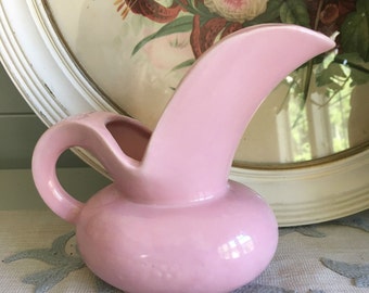 Funky Vintage Midcentury Pink Creamer or Small Pitcher