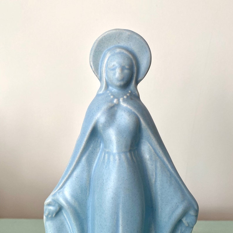 Vintage Aqua Blue Madonna Virgin Mary Planter image 2