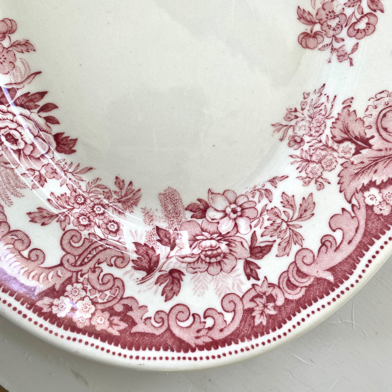 Vintage Walker China Vitrified 14 Oval Platter Deep Pink Etsy