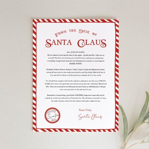 Santa Claus Letter Template, Letter from the North Pole, Christmas Note, 100% Editable Text, Instant Download, Templett, 8.5x11 #LFS03