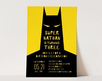 Superhero Birthday Party Invitation, Instant Download, Printable Boy Superhero Invite Template, Modern, 100% Editable, Templett  #052BBD