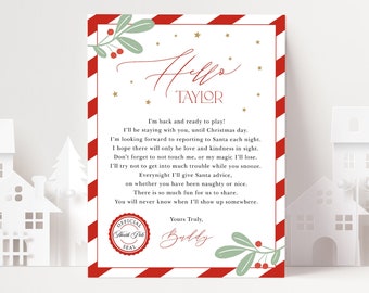 Elf Arrive Letter, Hello Note from Elf, Elf Greeting, 100% Editable Template, Instant Download, Templett, 8.5x11 #LFE10