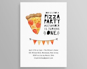 pizza party invite etsy