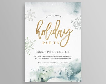 winter party invite etsy
