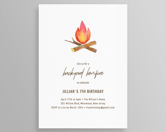 camping invitations etsy