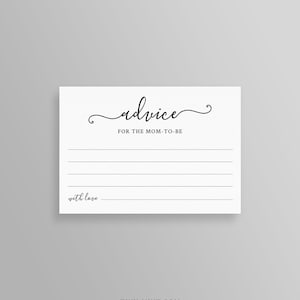Modèle de carte de conseils, jeux de douche de bébé, conseils de bébé modifiables pour maman ou futurs parents, mots de sagesse, imprimable, téléchargement immédiat #015AC