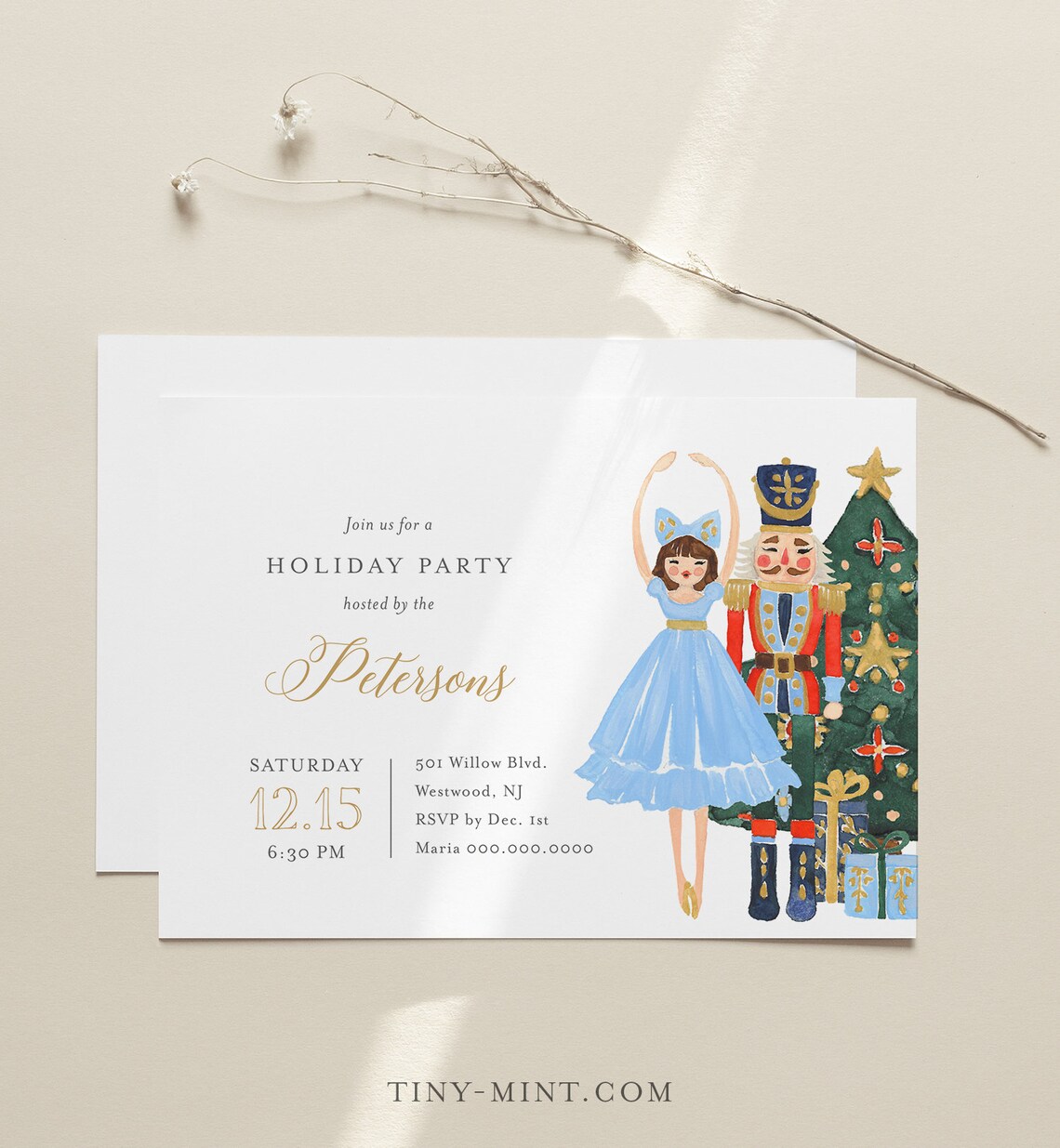 Nutcracker Holiday Party Invitation Editable Template - Etsy