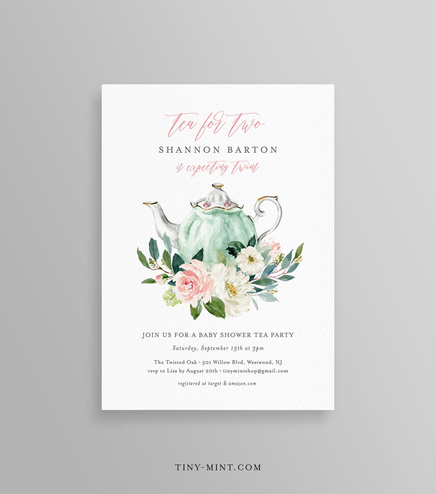 Tea Party Favor Birthday Thank You Tag Baby Shower Gift Label Tea Party  Floral Décor Printable Editable Download Printable Bir122 