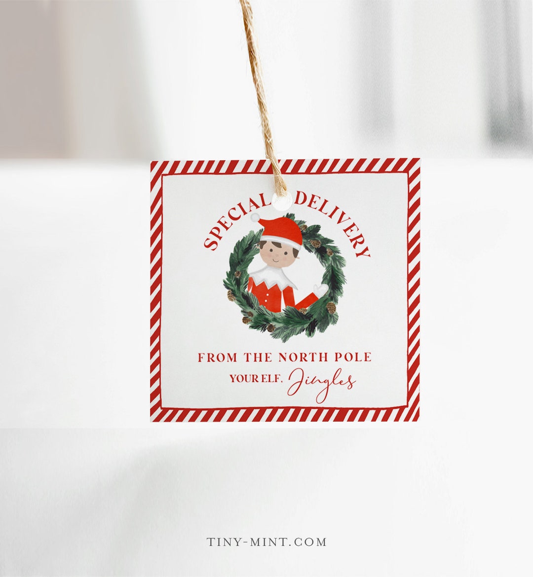Elf Gift Tag Template Printable Elf Favor Tag Gift From Elf - Etsy