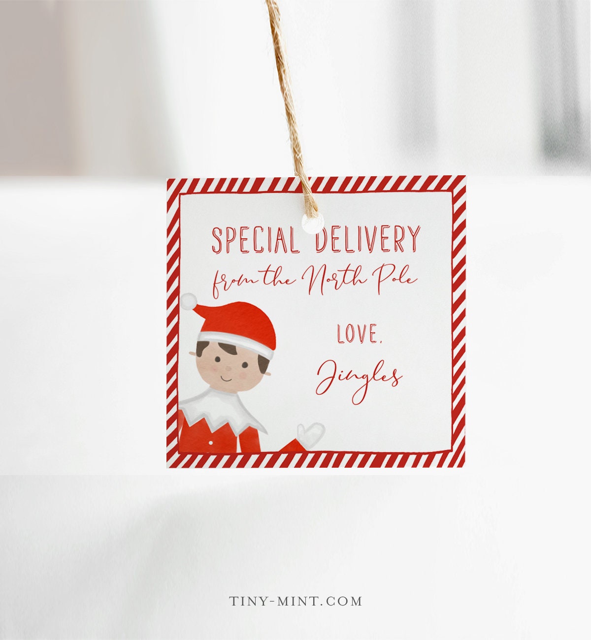 Elf Gift Tag Template Printable Elf Favor Tag Gift From Elf - Etsy
