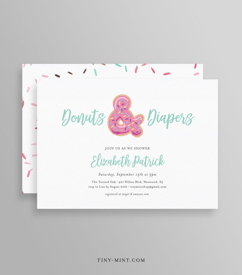 Donuts And Diapers Baby Shower Invitation Template Printable Etsy Donuts And Diapers Baby Shower Invitation Template Printable Etsy
