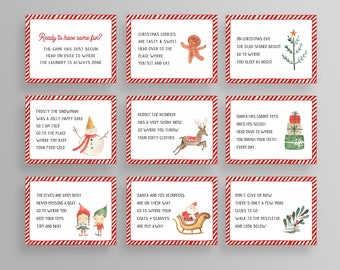 Christmas Treasure Hunt Game Cards, Printable Gift Scavenger Hunt, Holiday Family Game, Editable Template, Instant Download, Templett #TH01