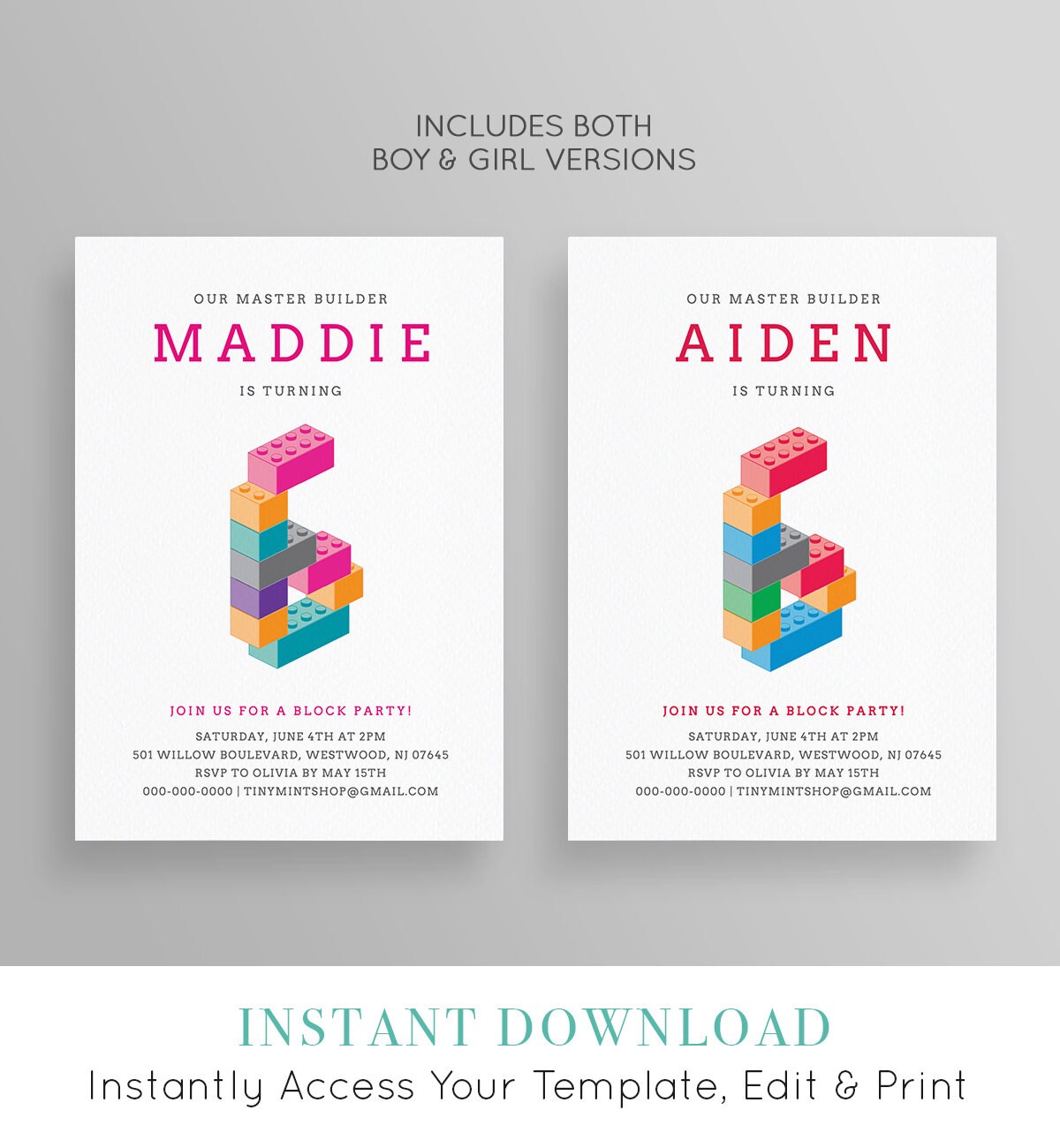 Printable Birthday Party Invitation Fully Editable Master - Etsy