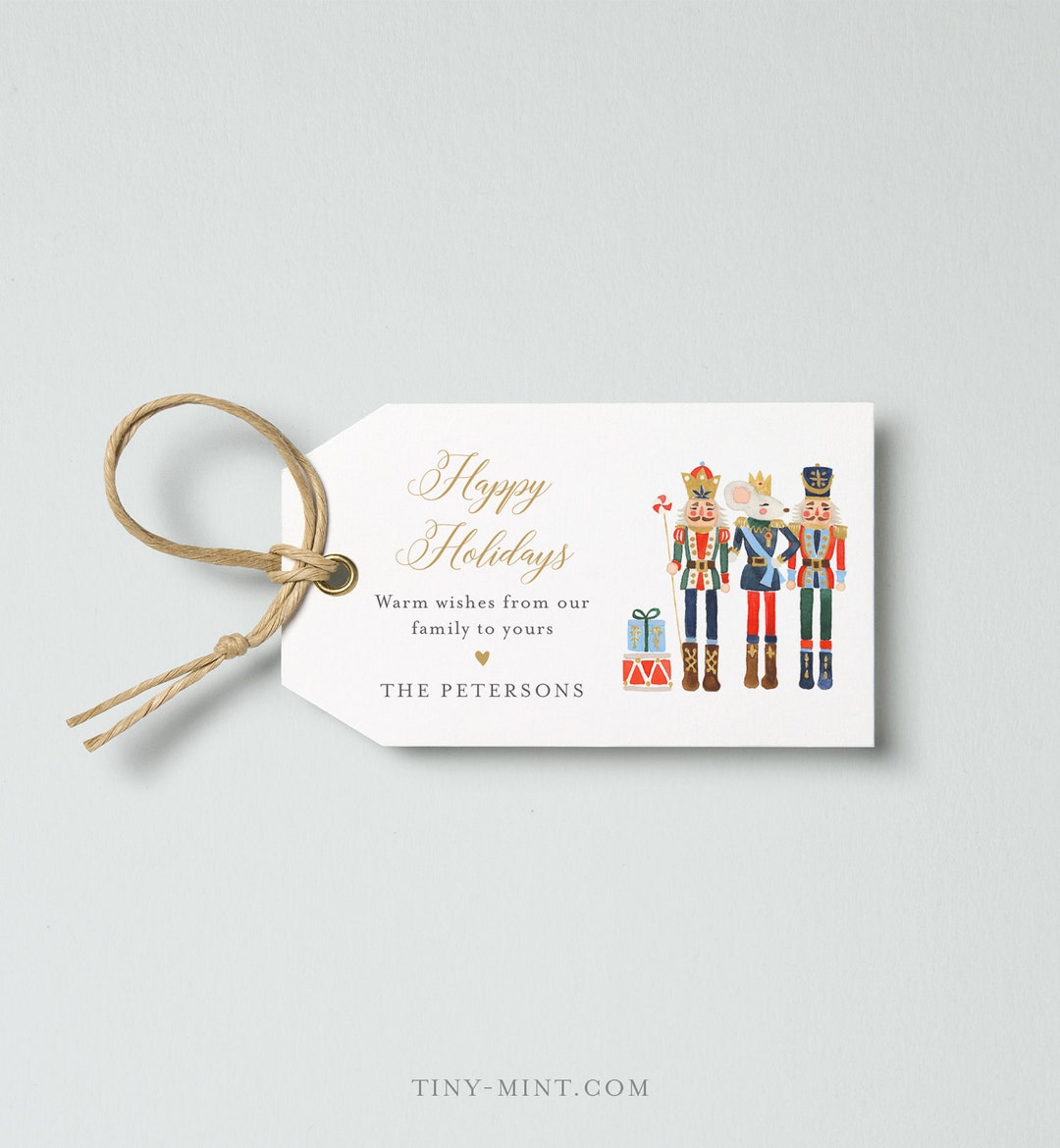 Nutcracker Christmas Tag Template, Printable Holiday Favor Tag, Gift ...