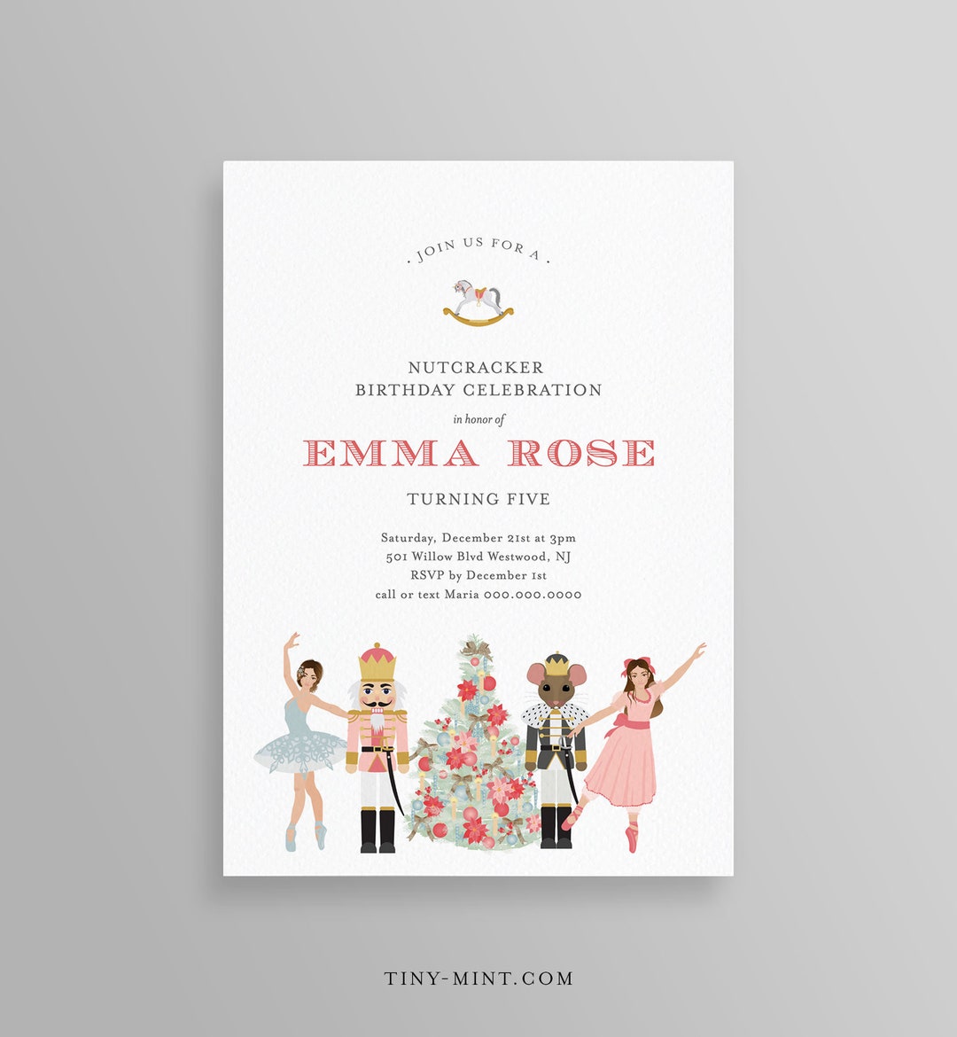 Nutcracker Party Invitation Template, Nutcracker Birthday Invite ...
