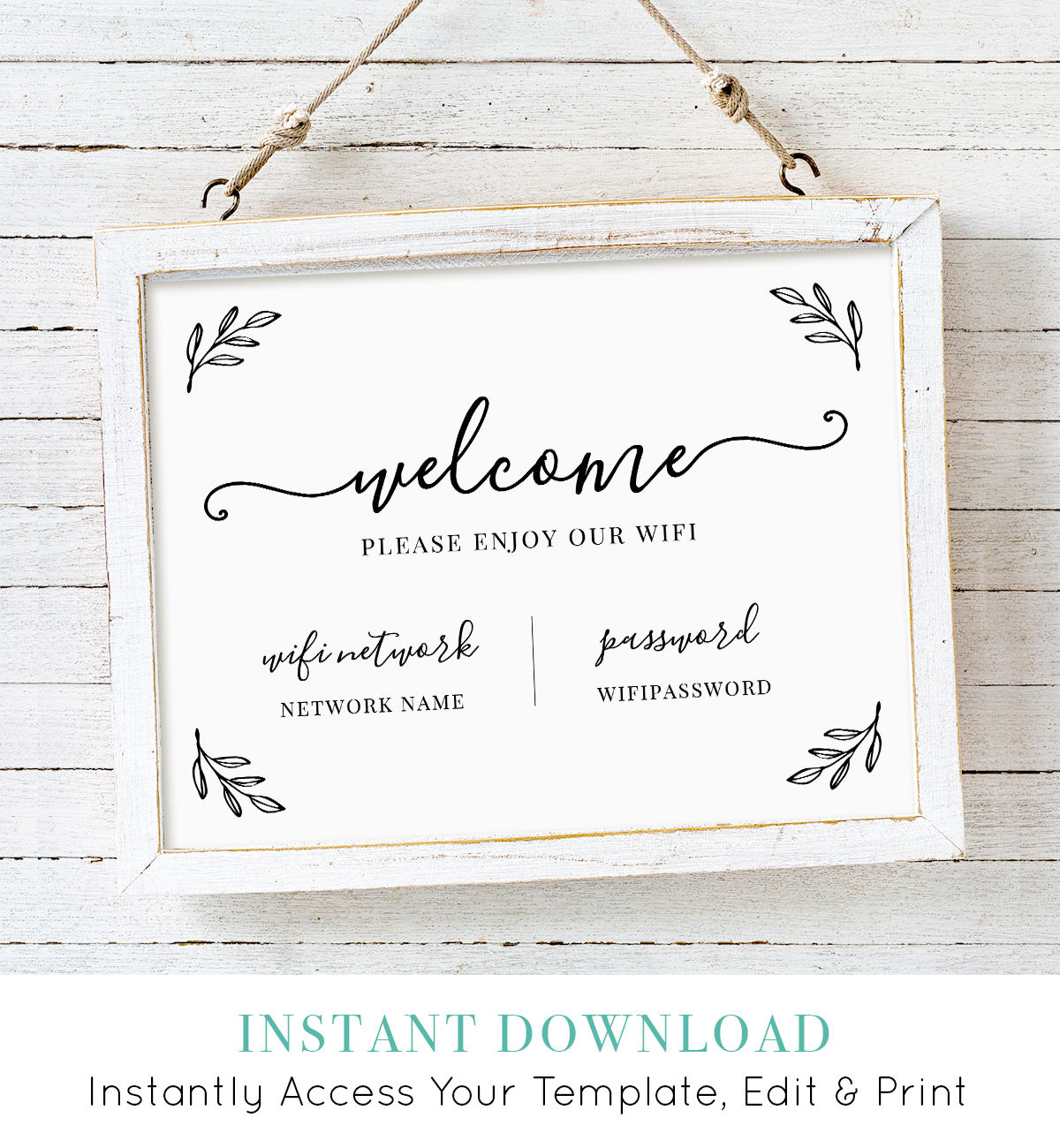 Wifi Password Printable Wifi Sign Template Welcome Guest - Etsy
