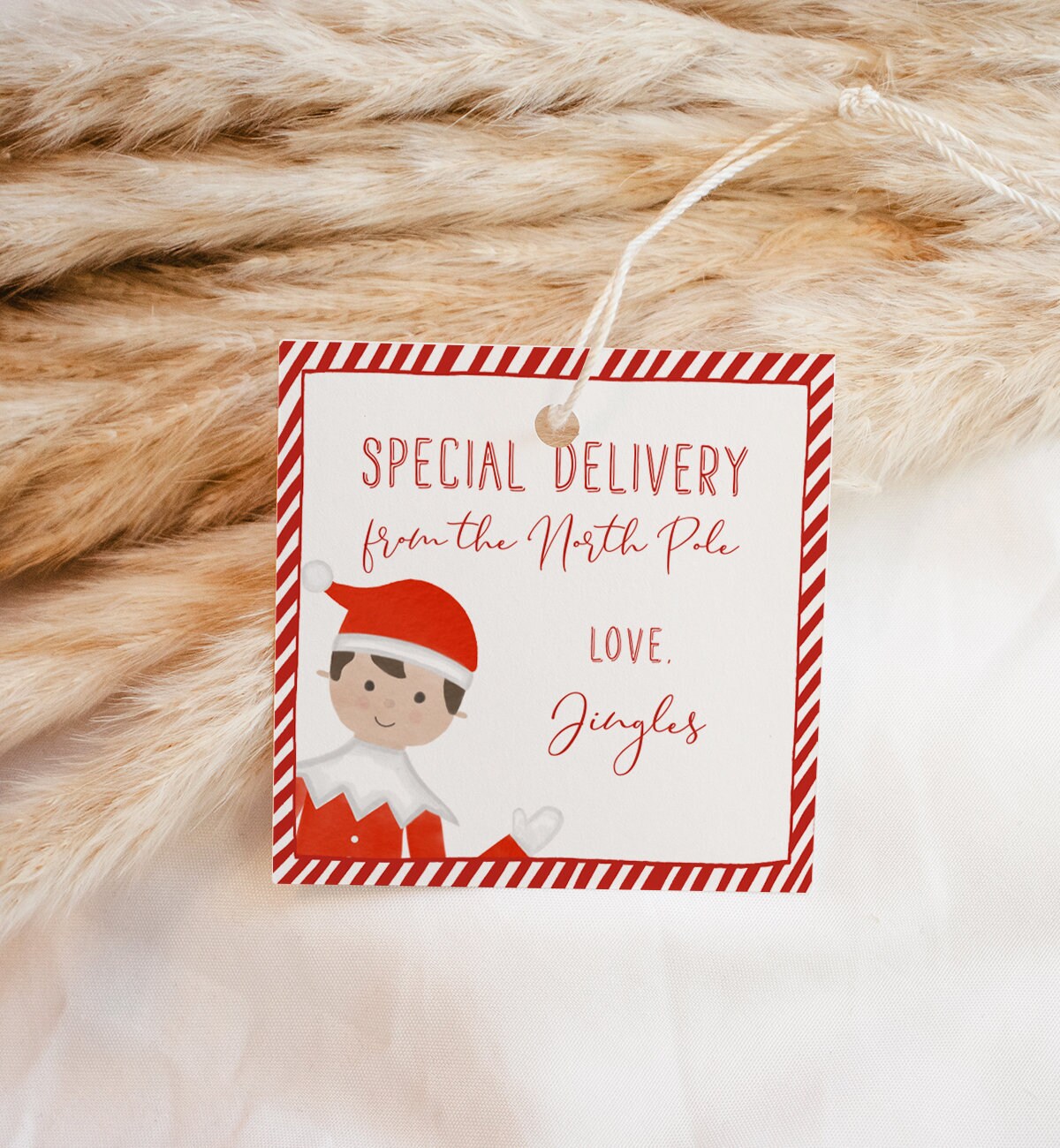 Elf Gift Tag Template Printable Elf Favor Tag Gift From Elf - Etsy