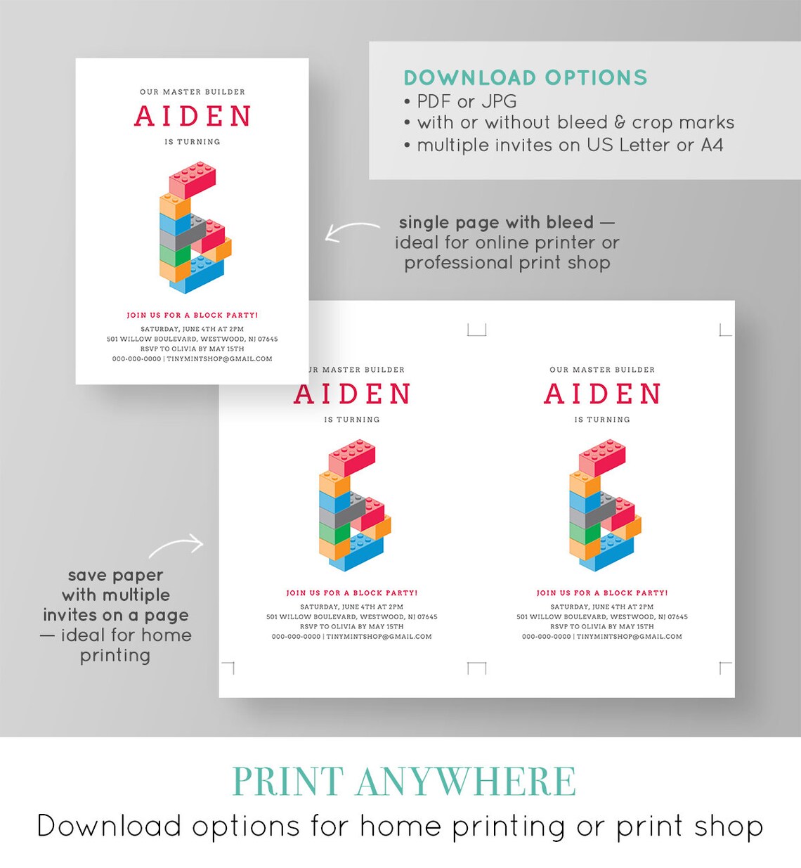 Printable Birthday Party Invitation Fully Editable Master - Etsy