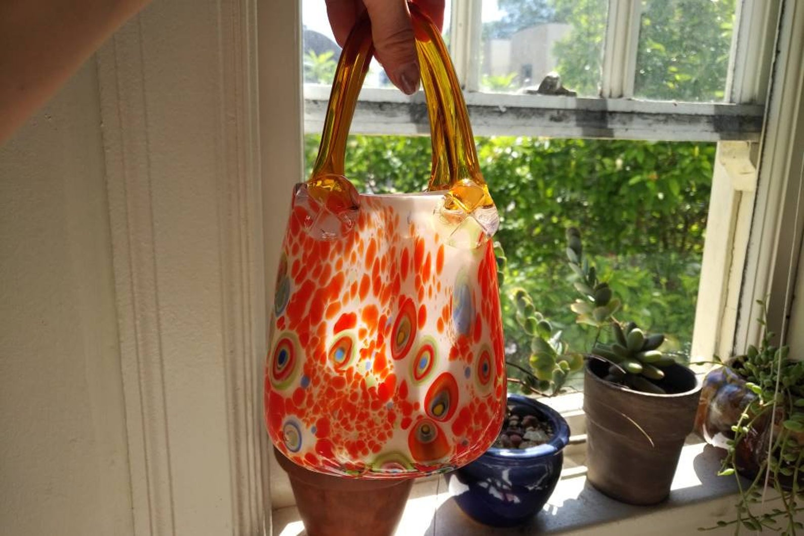 Sac à main en verre vintage Murano Style Vase Etsy France