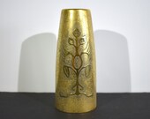 SilverSilver Crest Arts and Crafts Gold encrusted Bronze Vase with Sterling Silver Application Shape 2000 FREE SHIPPING
