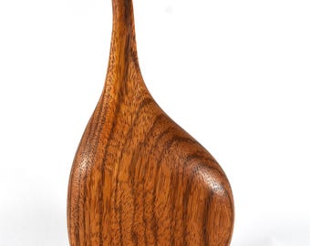 Signed Vintage Kerry Vesper Modernist Zebra Wood Bud Vase,  Free Shipping