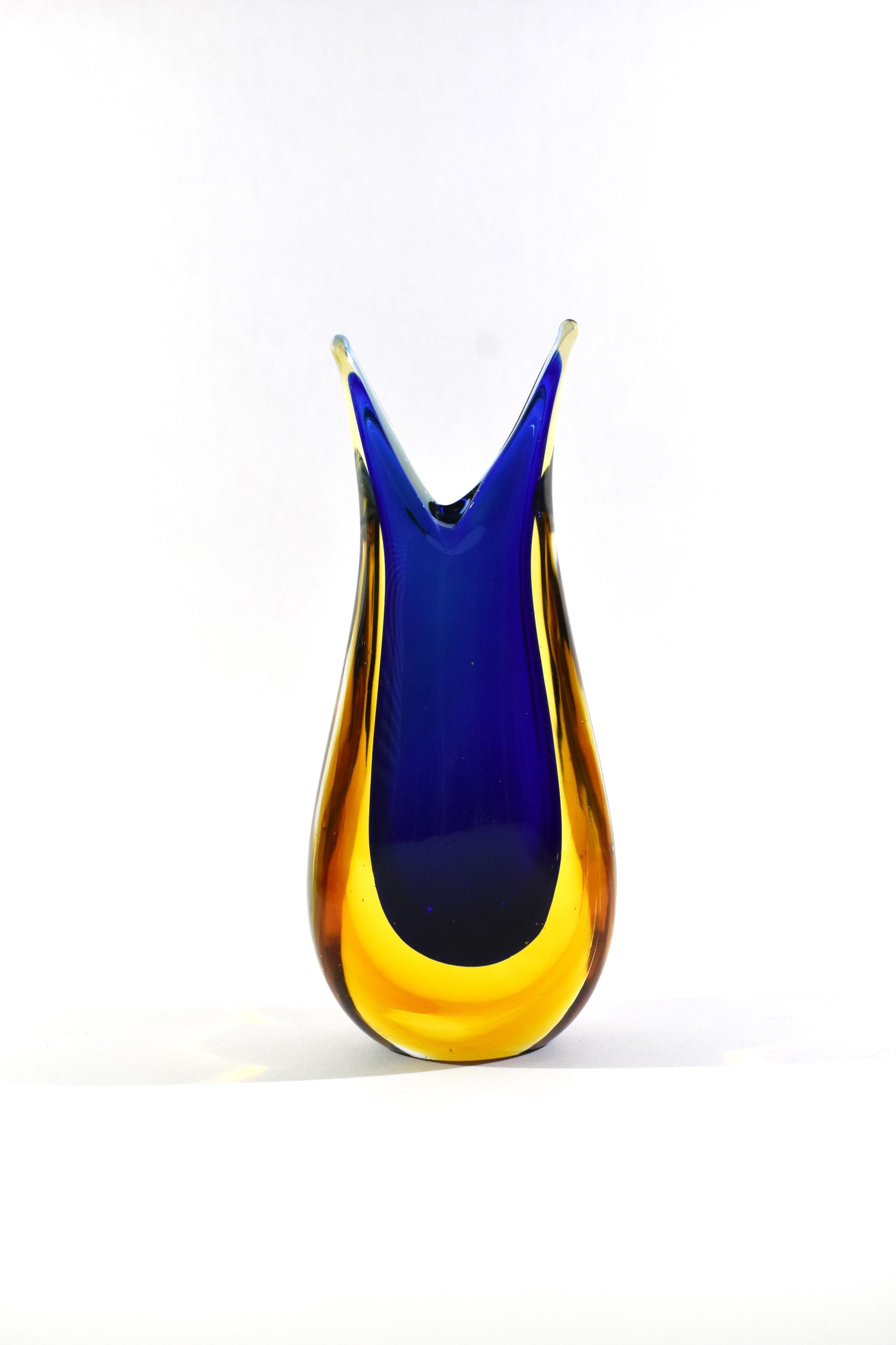 Flavio Poli ムラノガラス ヴィンテージ花瓶 ブルー H30cm Flavio Poli ムラノガラス ヴィンテージ花瓶 ブルー H30cm