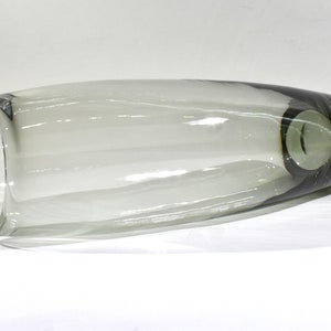 Signed Holmegaard Per Lutken Danish Modern Hand Blown Smoke Glass Vase, Free Shipping