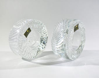 Vintage Studio Nova Modernist Round Glass Candleholders, Set of 2, Free Shipping